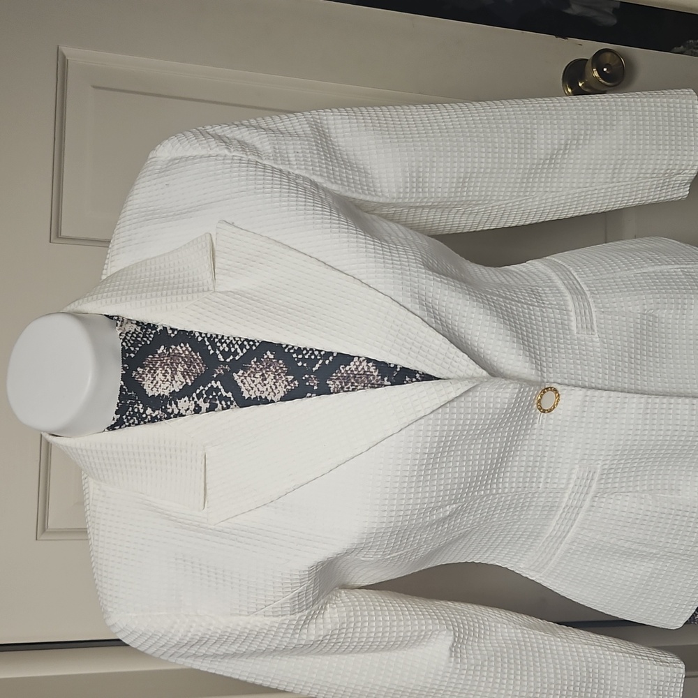 Bebe VINTAGE  Textured Cotton 1980 Padded Shoulder Jacket